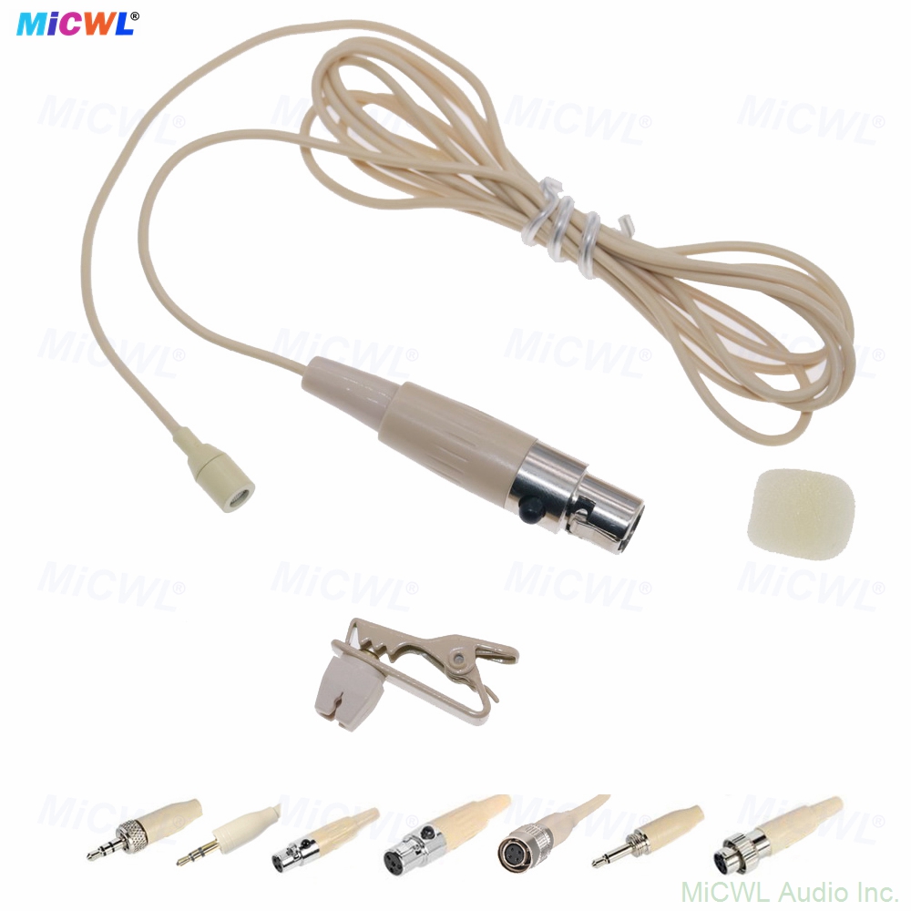 MiCWL L320 omnidirectional lavalier microphone TA4F connector for Shure bodypack beige lapel mic with windscreen stage stream speech