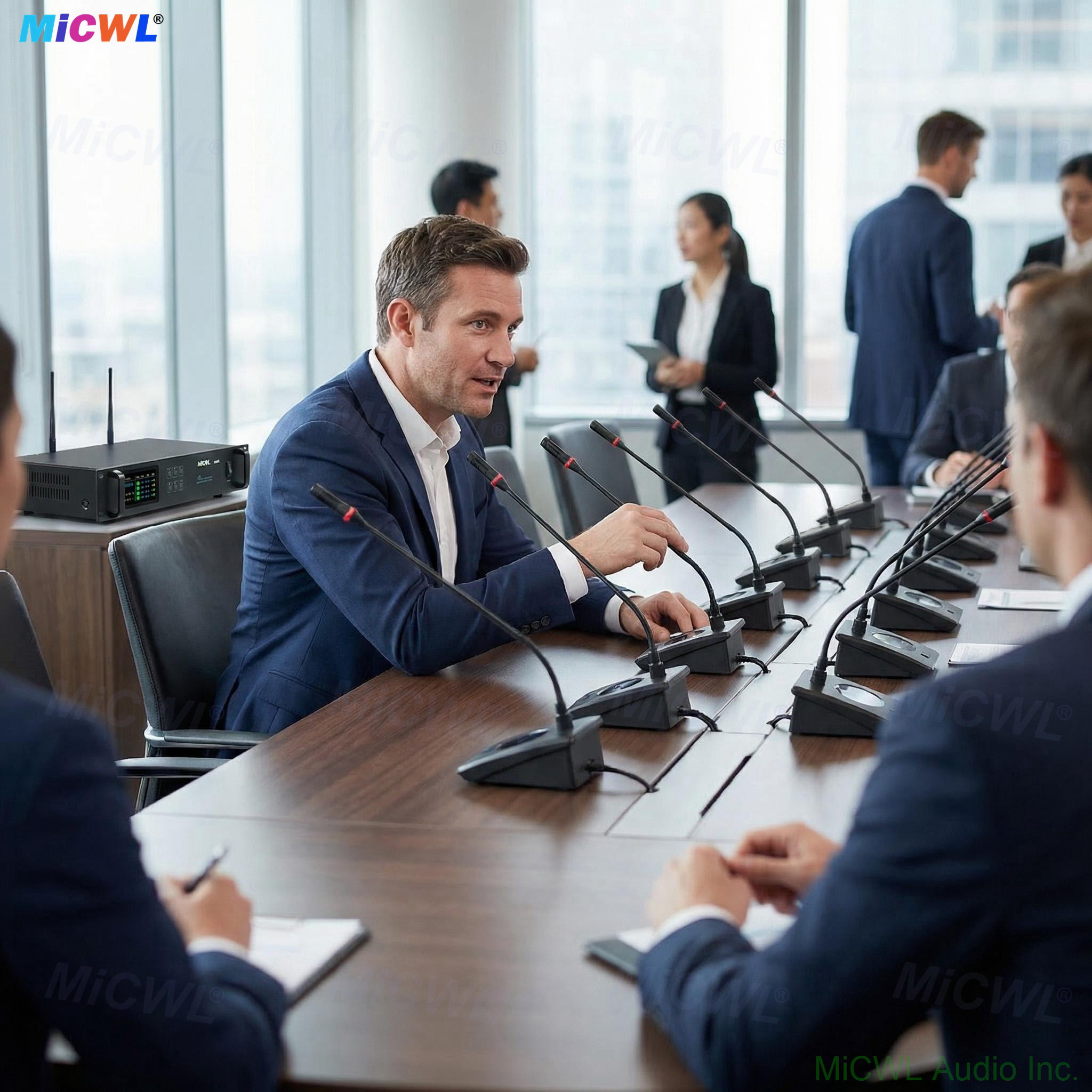 Government summit meeting with MiCWL chairman priority microphone system