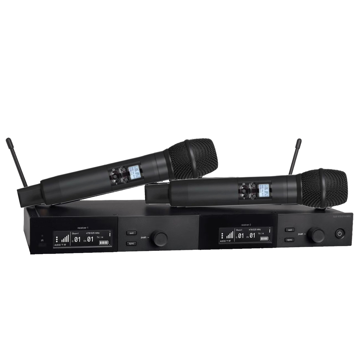 SLXD24D dual-channel UHF digital wireless microphone system with 2 KSM9 metal handheld transmitters, 1U rack receiver, LED display, for stage KTV church DJ corporate events