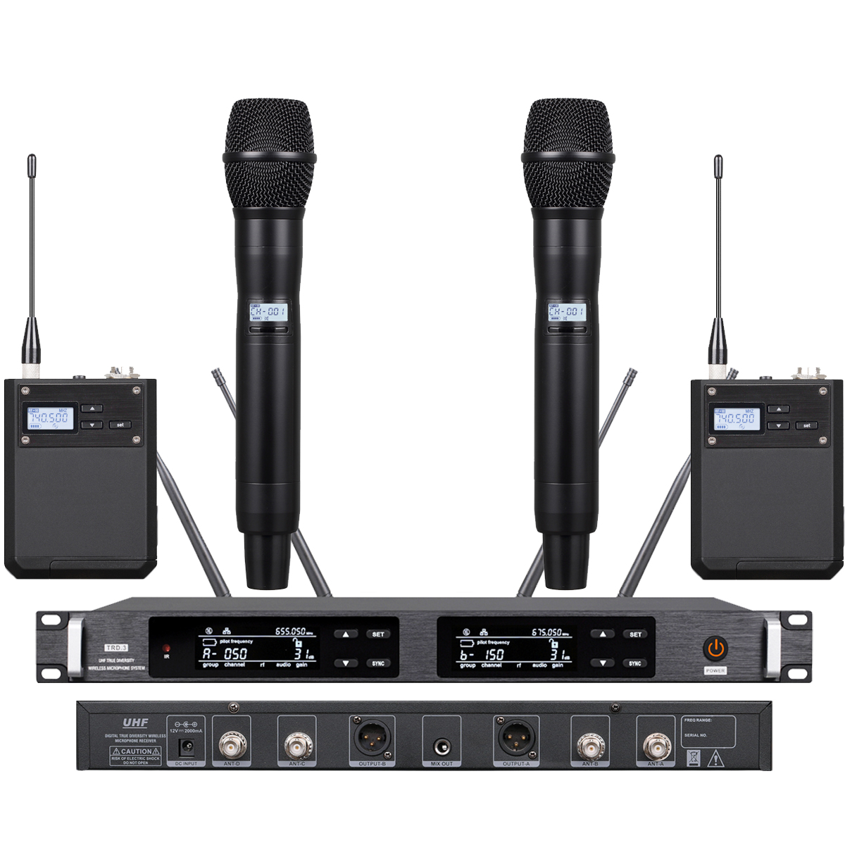 ULXD4D dual-channel UHF digital wireless microphone system with 2 KSM9 gold capsule metal handhelds 1U rack receiver LED display stage KTV church DJ
