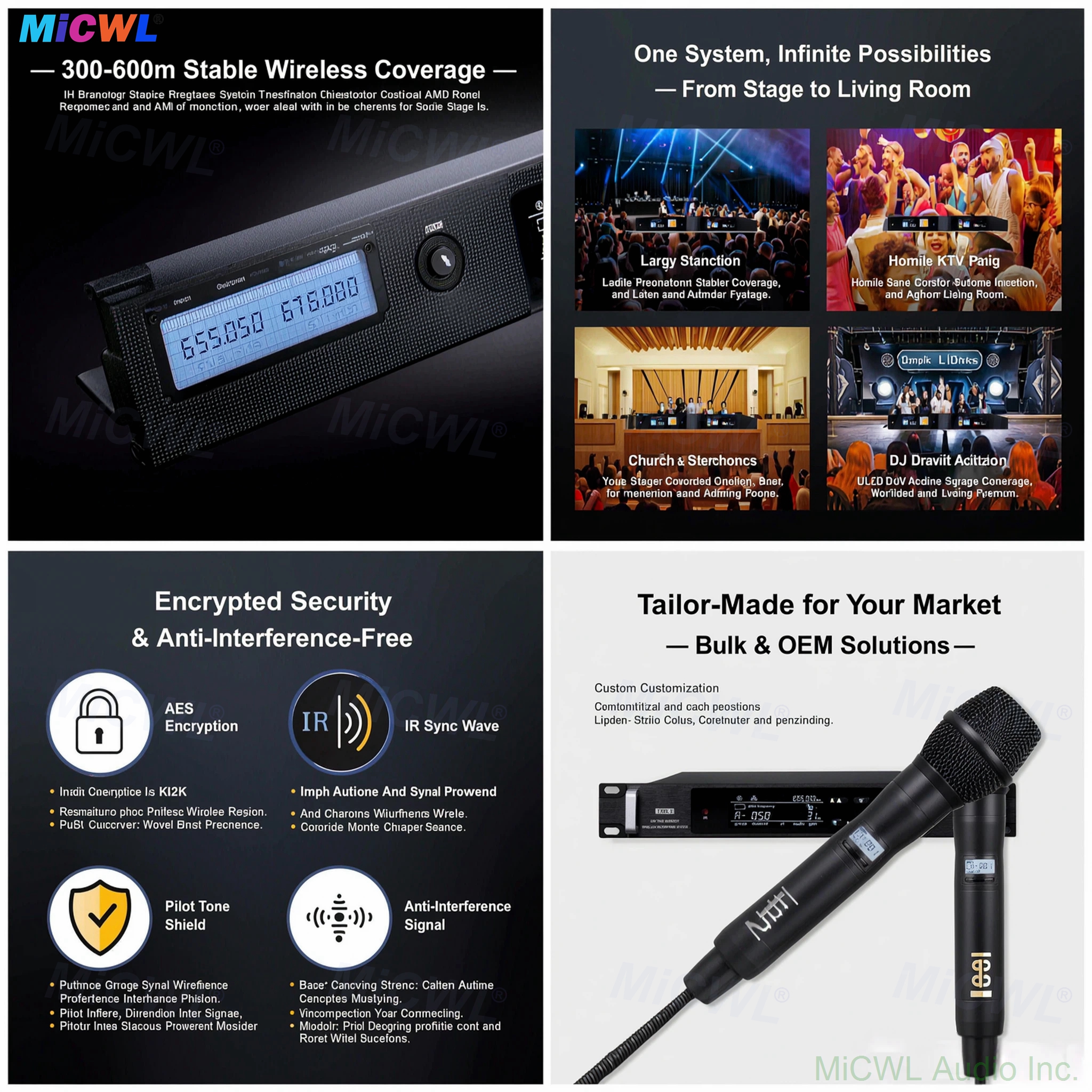 ULXD4D Dual-Channel Wireless Microphone System - Professional 1U Rack Mount Receiver for Stage and Live Streaming