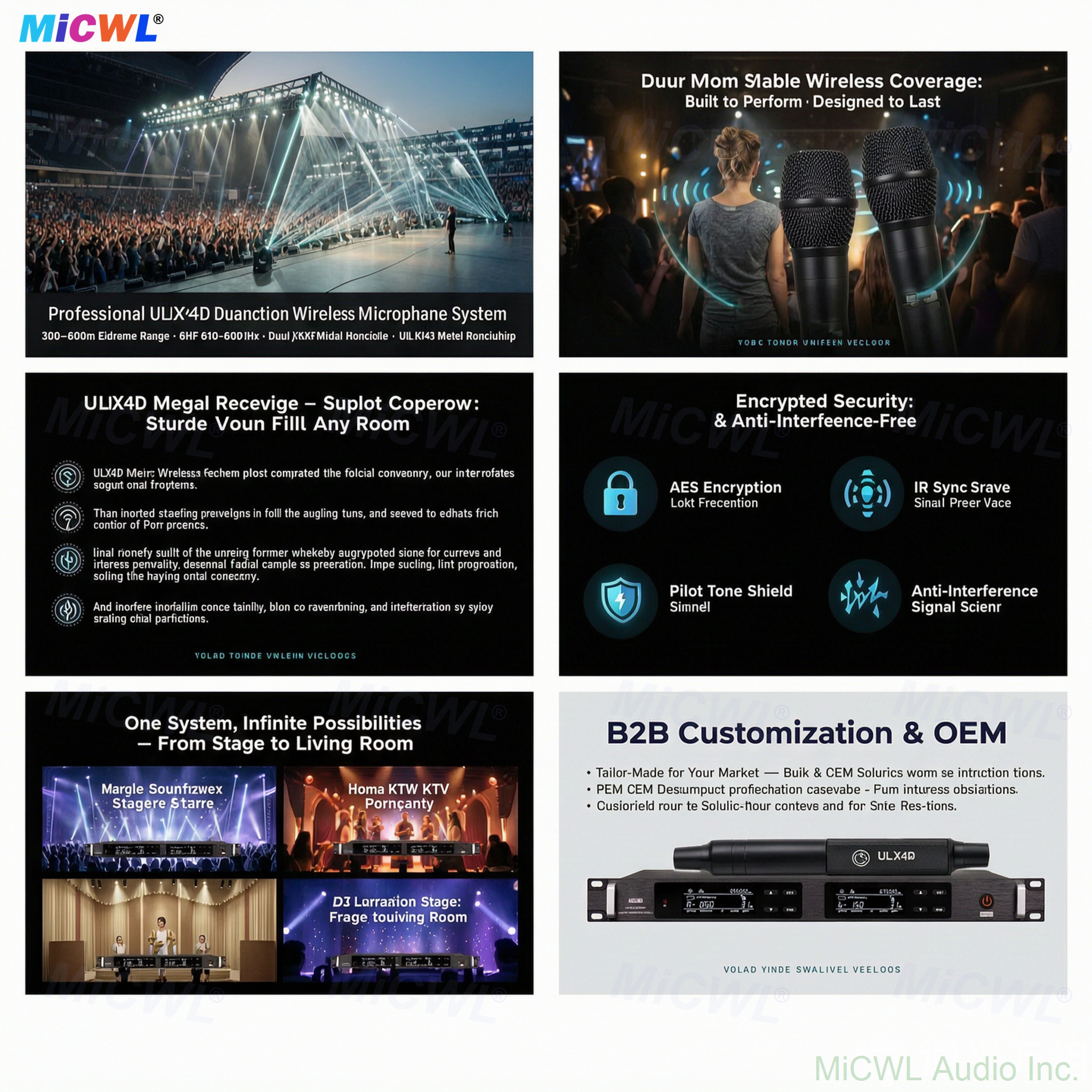 AES Encrypted Security & Anti-Interference - ULXD4D Wireless Mic System with 300-600m Stable Coverage