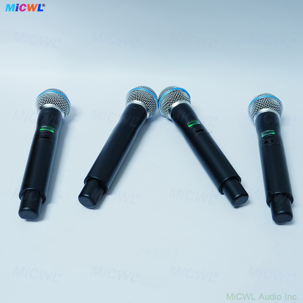 4 external rubber antennas for UHF true diversity wireless reception