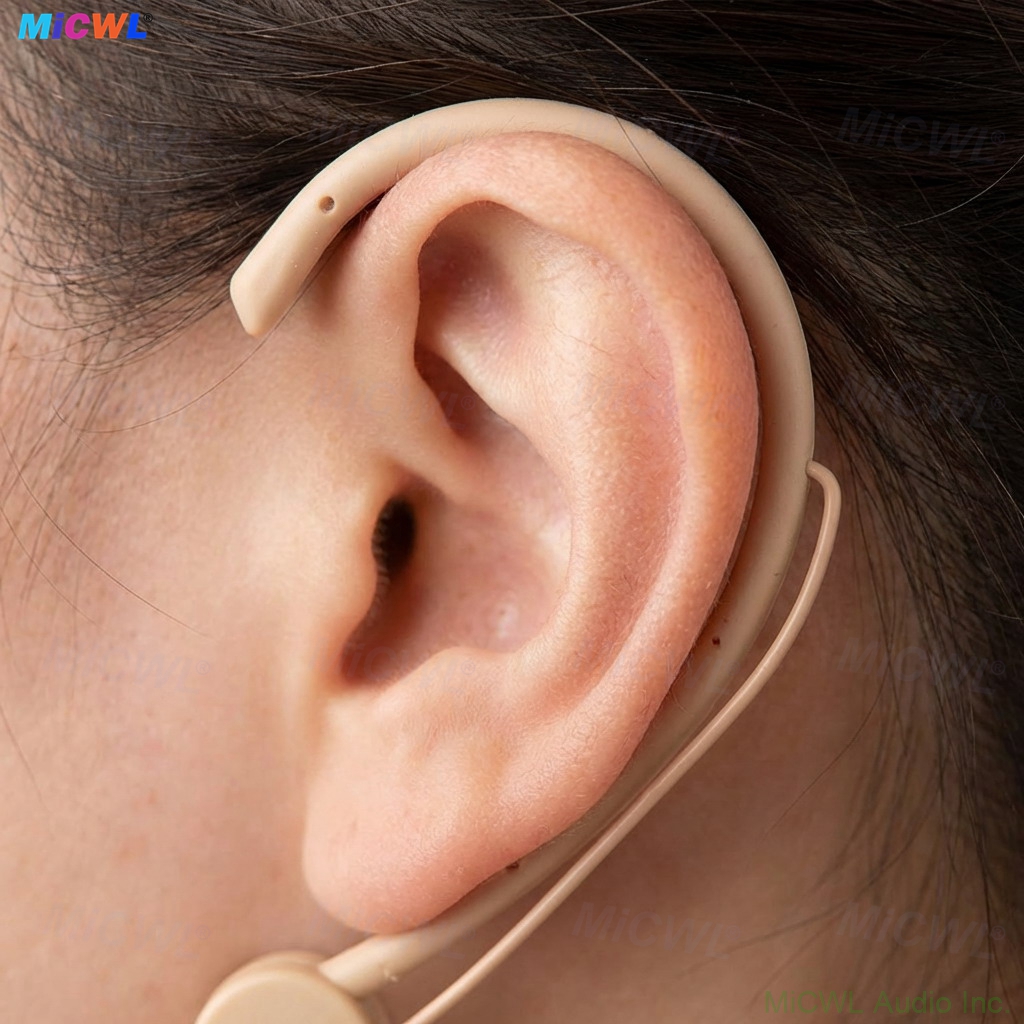 Macro detail of high sensitivity condenser capsule for WBH53 headworn microphone