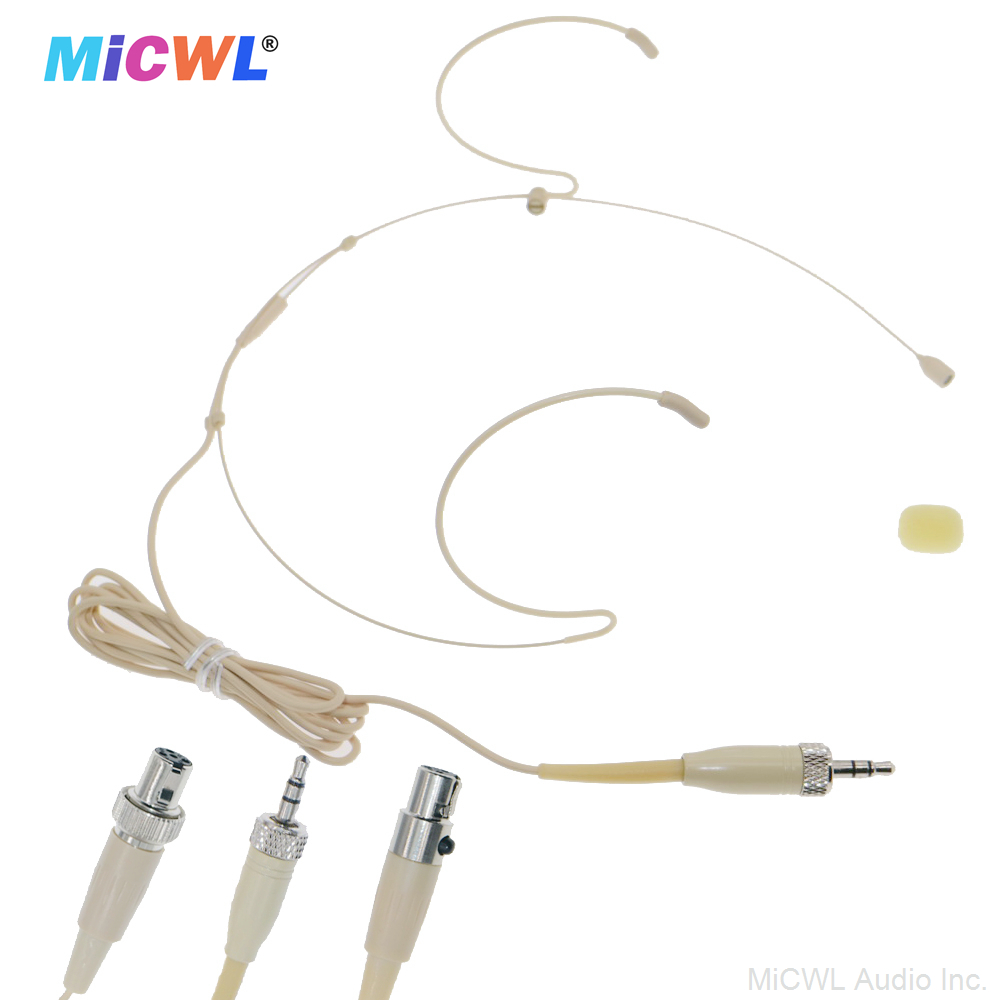 MiCWL Beige DH40 Omnidirectional Headset Microphone for Shure Sennheiser EW G3 G4 Wireless Systems