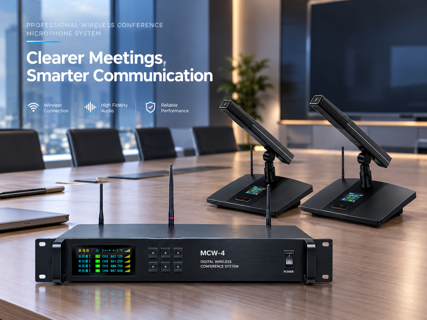 Meeting Room Wireless Audio Solutions: Wireless Conference Systems, Headset Microphones & Power Amplifiers