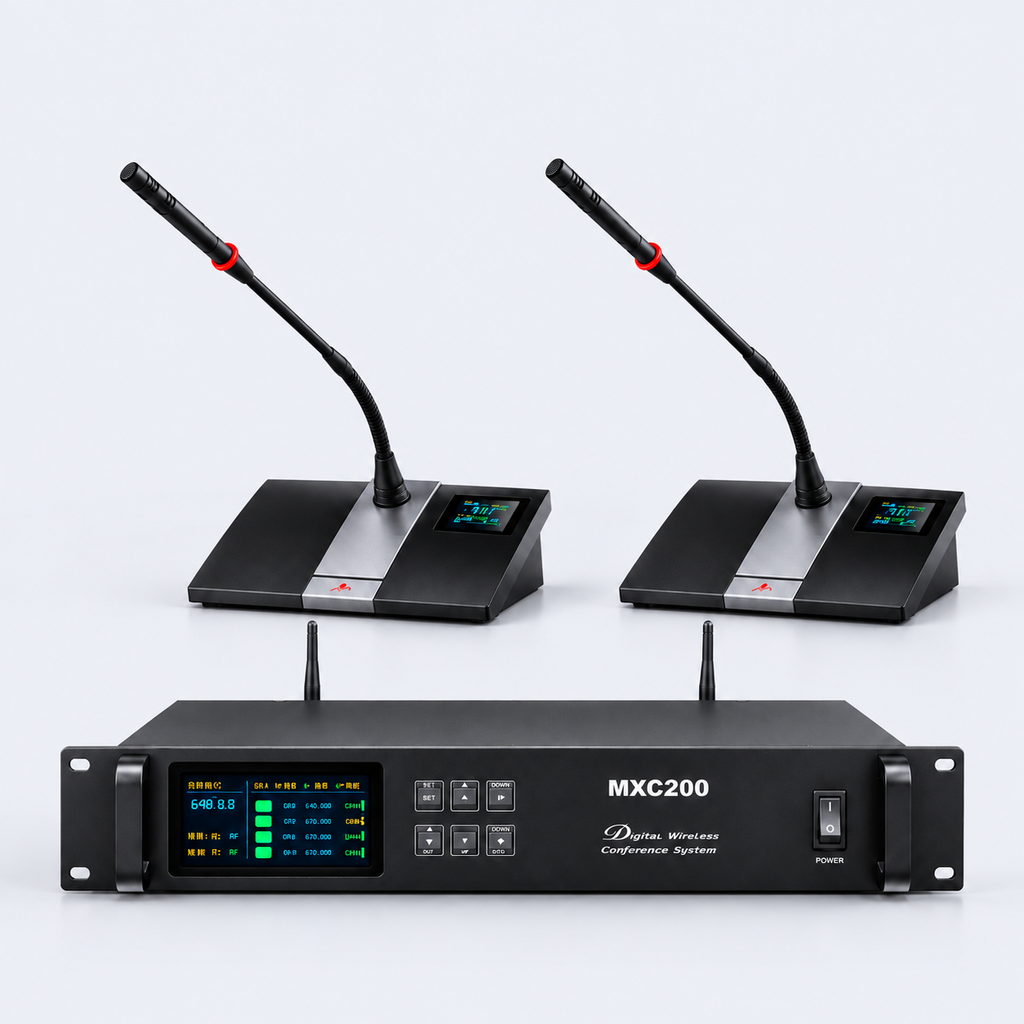 MXC200 Digital Wireless Conference System with 20 Gooseneck Mics