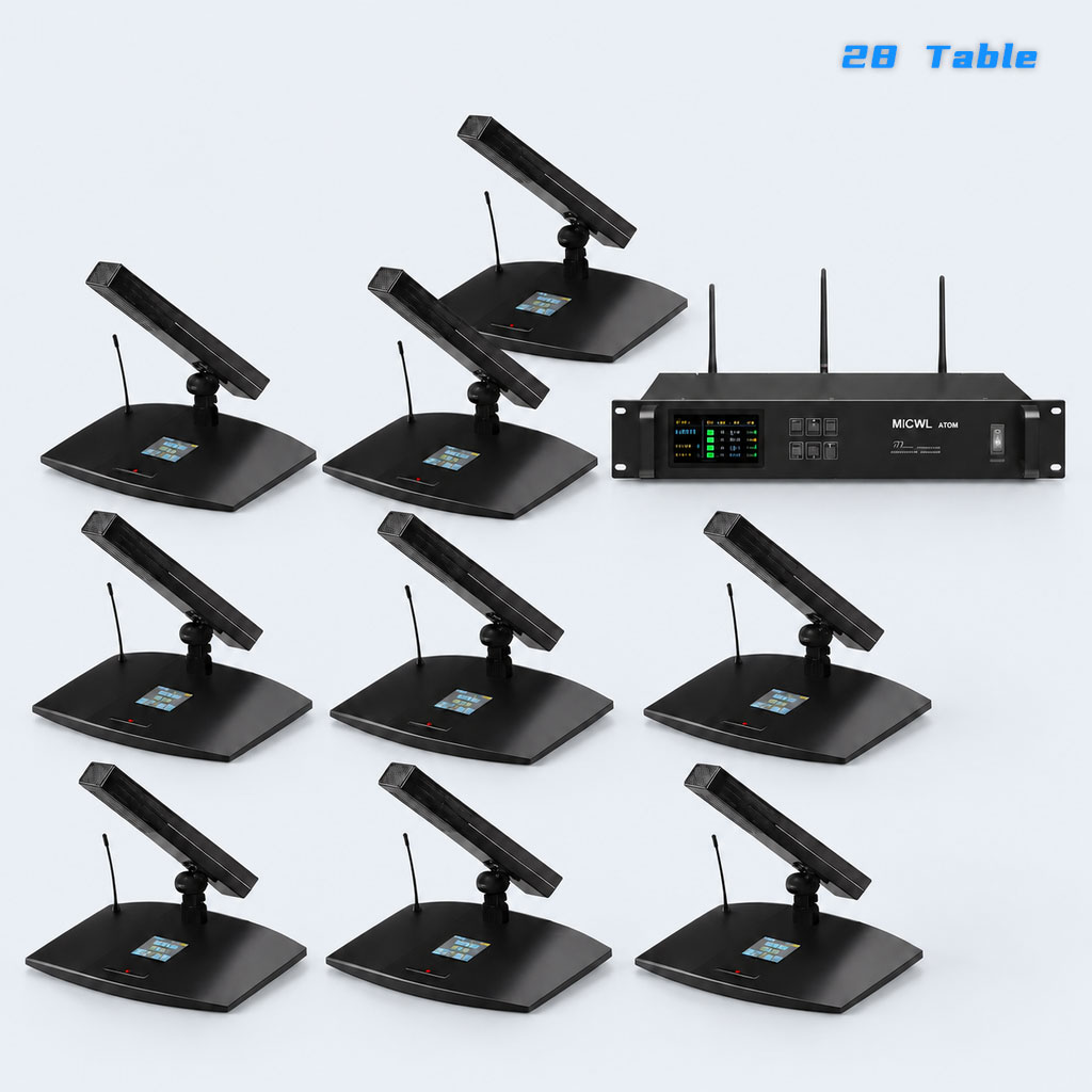 A105 28Pcs Rechargeable Digital Wireless Conference Microphone System – 1 Chairman + 27 Delegates, MiCWL A10M Series